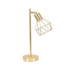 ValueLights Angus Brushed Gold Adjustable Geometric Table Lamp | Gold