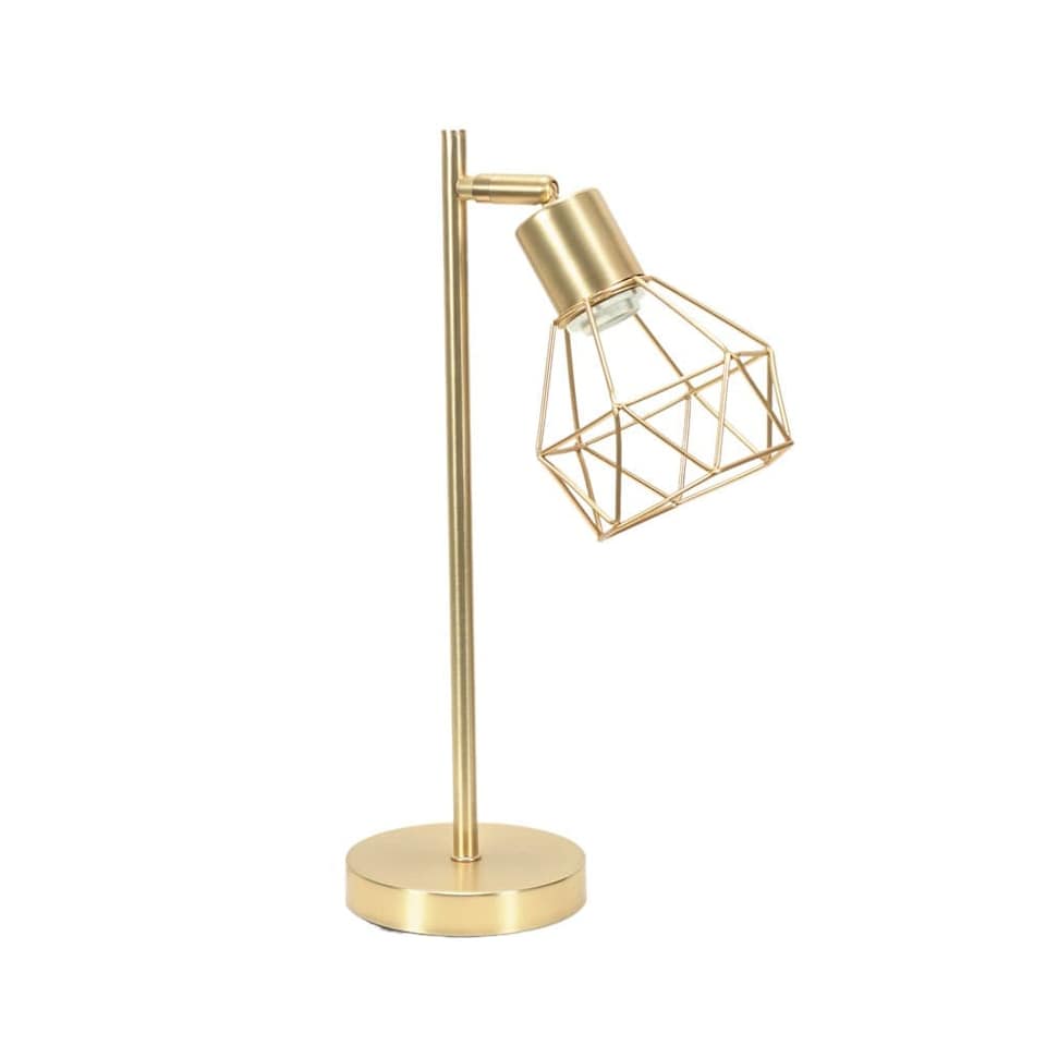 image 1 of ValueLights Angus Brushed Gold Adjustable Geometric Table Lamp | Gold