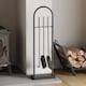 image 8 of Fire Vida 4 Piece Arc Companion Set Fireside Fireplace Accessory, Black