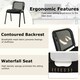 image 5 of COSTWAY 5 Piece Stackable Upholstered Armless Reception Chair Black