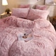 image 6 of Ezysleep Faux Fur Duvet Cover Set Soft Cozy Luxurious Bed Linen Easy Care | Pink | Pink