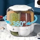 image 4 of Living and Home Food Grain Storage Container,6 Grids Rotating Storage Container for Kitchen | White