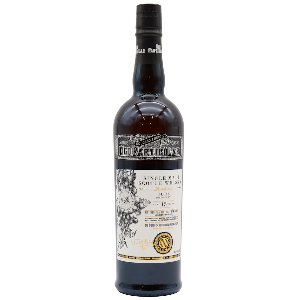 image 1 of Jura - Old Particular - Ruby Port Wine Cask Single Cask No. 20057 2011 13 year old Whisky | Multi | juicy plums, intense cherry, rich barley, charred oak, raspberry conserve, warming spices | 1