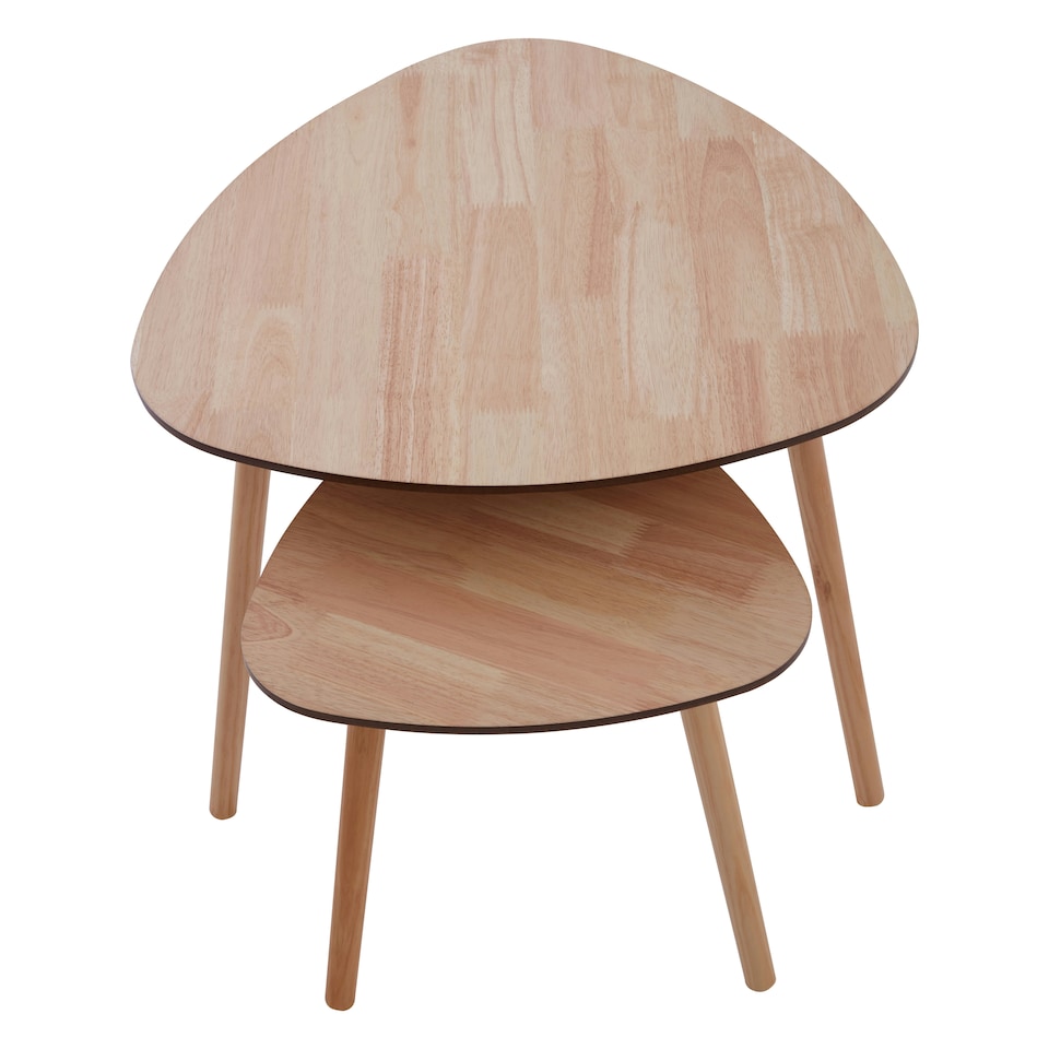 image 1 of Interiors by Premier Set of 2 Nesting Tables, Wood Nest of Tables with Three Legs, Sturdy Side Tables for Home, Living Room