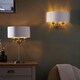 image 3 of Highclere Shade Wall Lamp, Antique Brass Plate, Vintage White Fabric