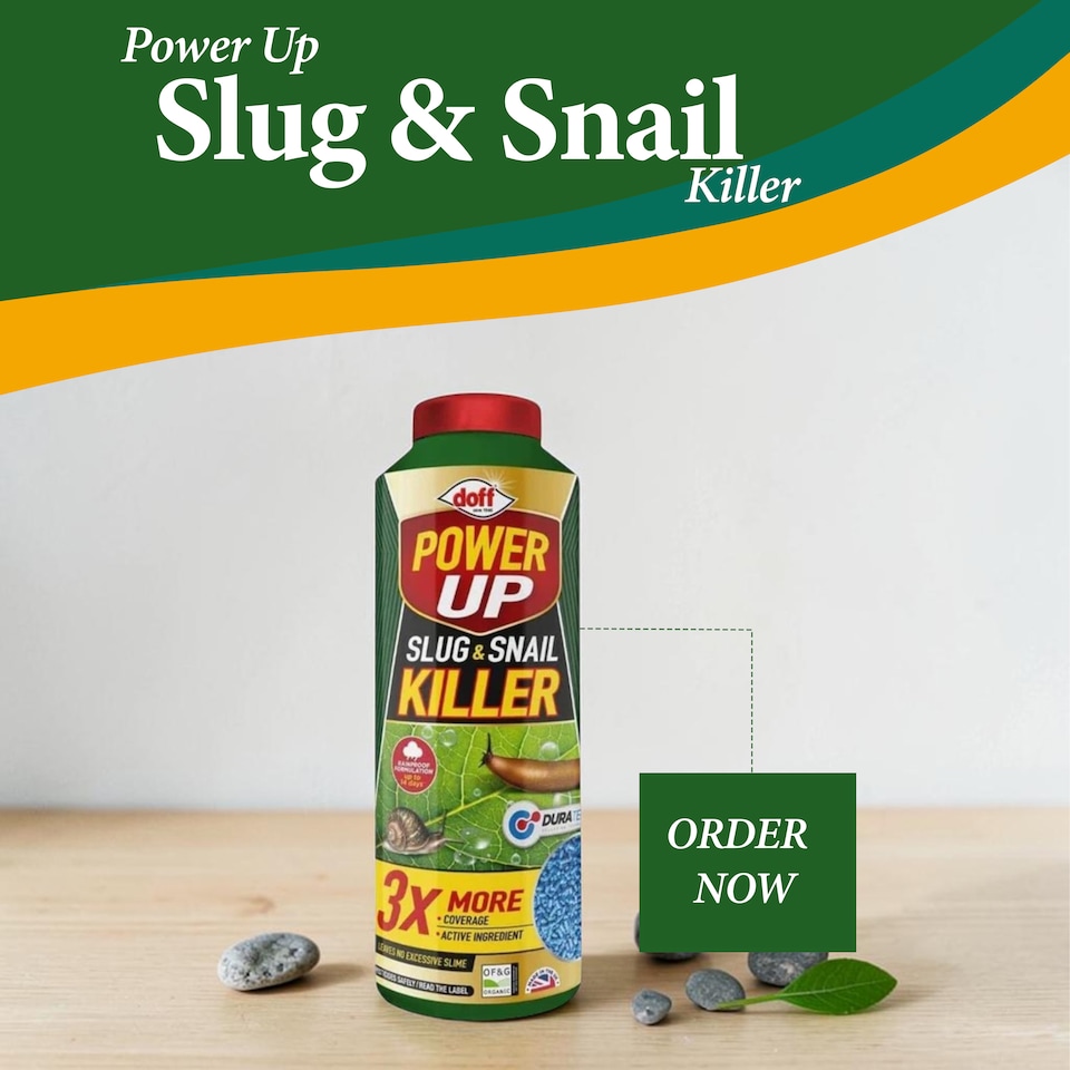 image 1 of Doff Power Up 500g Slug and Snail Killer 3 Times More Coverage Ferric Phosphate Formula Controls Slugs and Snails Easy to Use