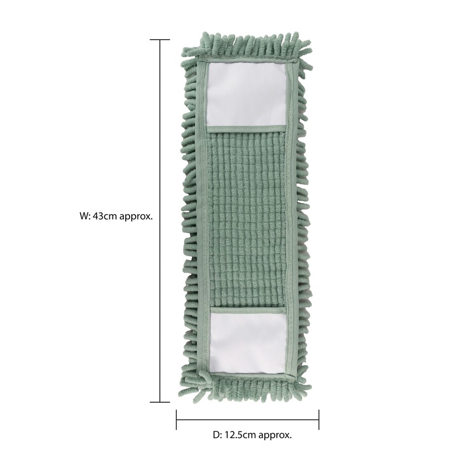 image 1 of JVL Extendable Chenille Mop with 2 Replacement Heads,  Green