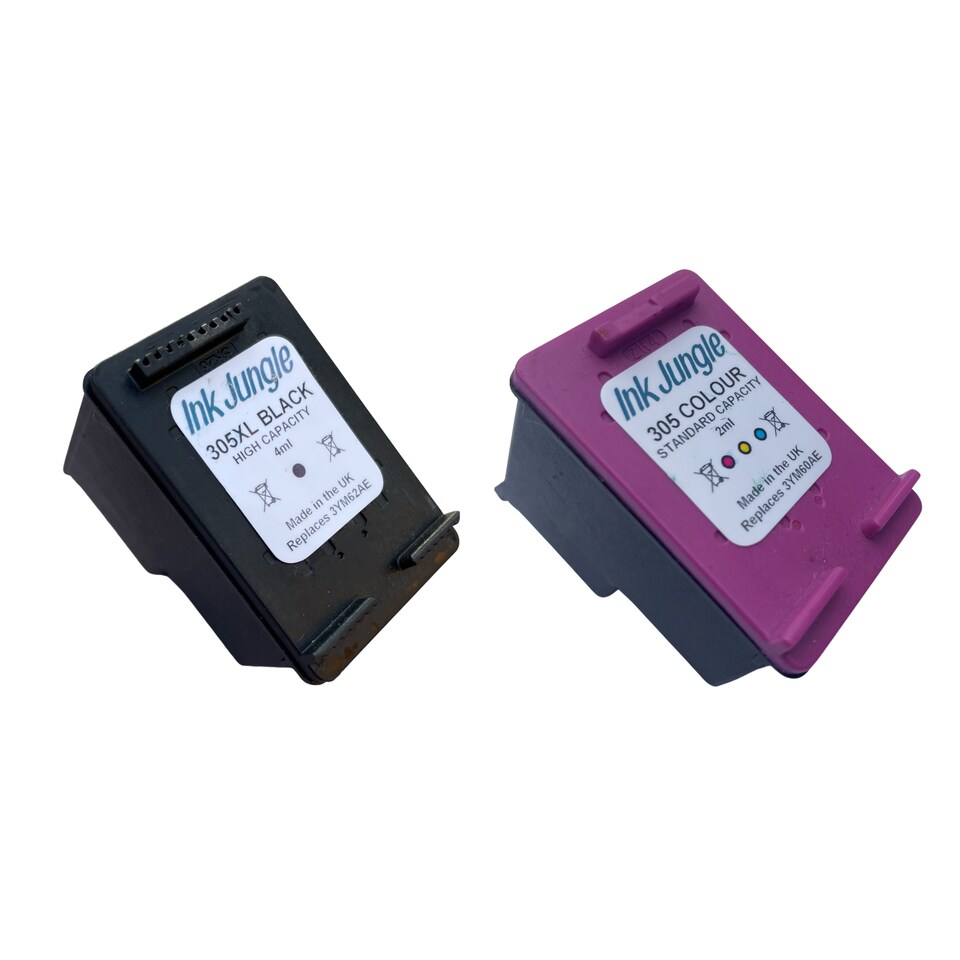 image 1 of Ink Jungle 305XL Black & 305 Colour Refilled Ink Cartridge - Replaces HP 305XL Black & 305 Colour
