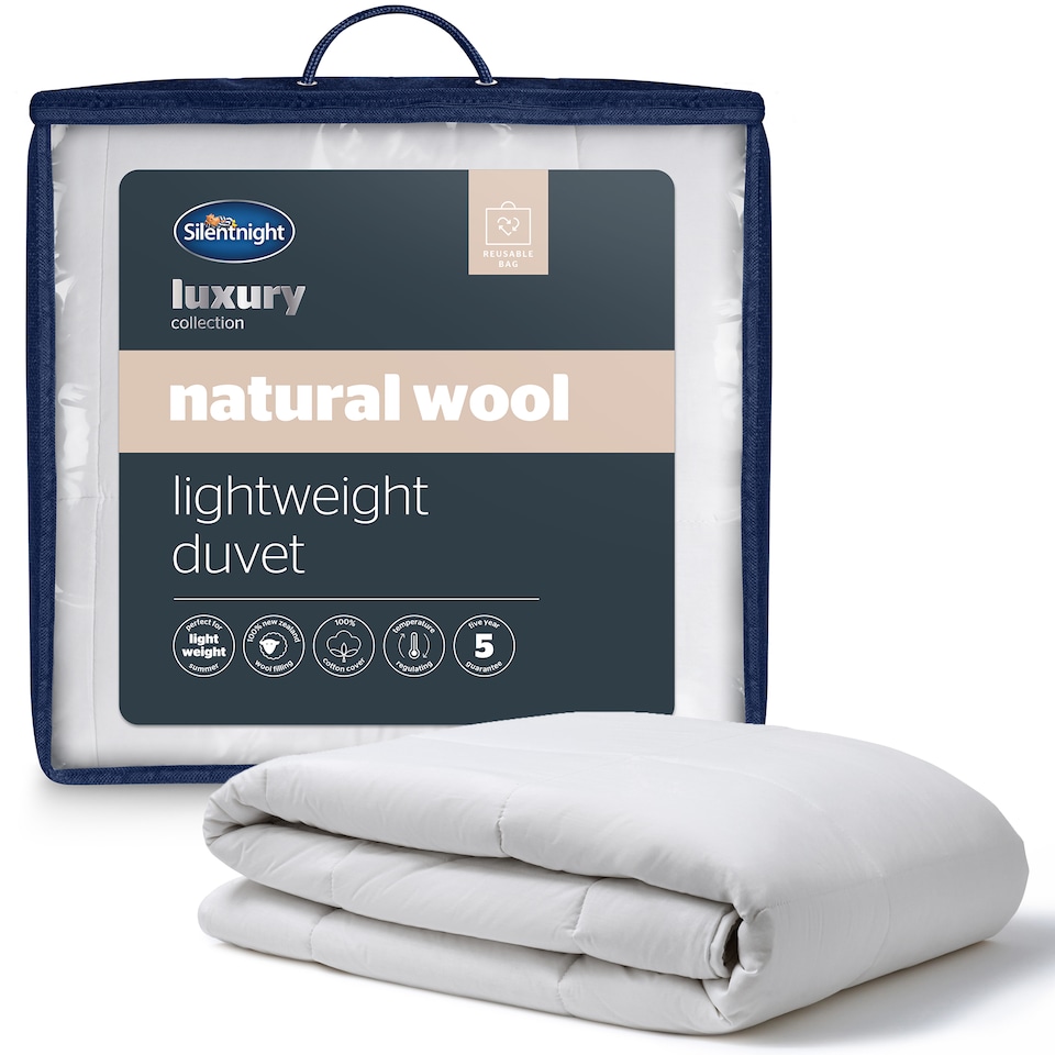 image 1 of Silentnight Natural Wool Collection Lightweight Duvet | White | SuperKing