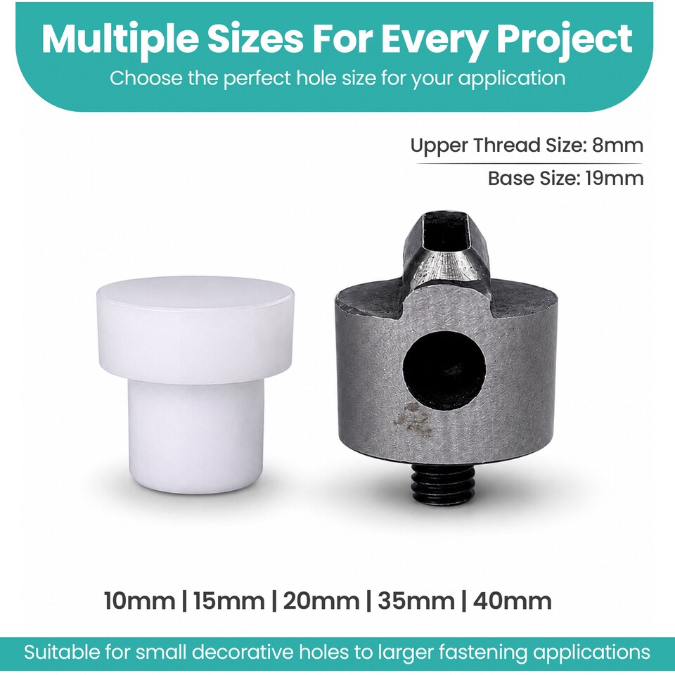 image 1 of 20mm Oval Shape Plastic Base Hole Cutter Die Set for DIY Projects