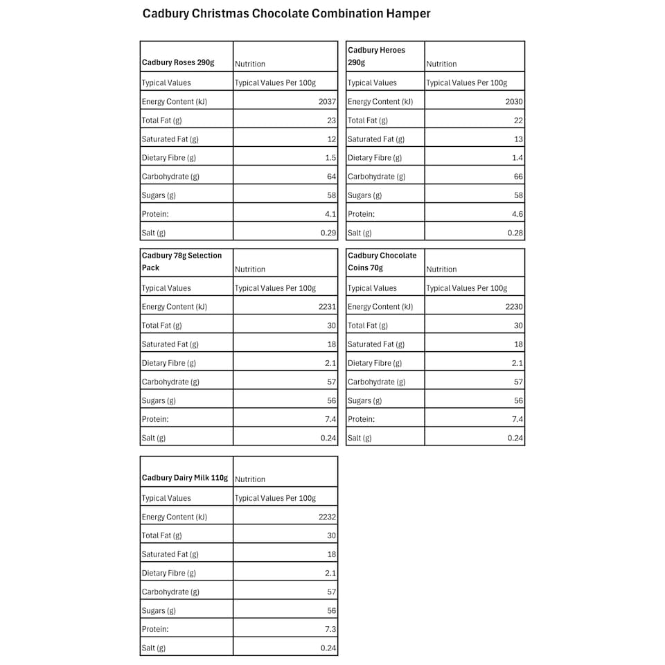 image 1 of Cadbury Christmas Chocolate Combination Hamper