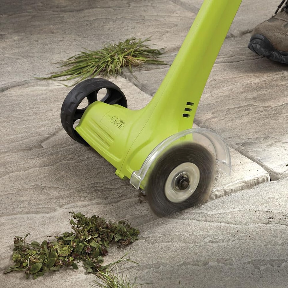 image 1 of Electric Weed Sweeper with Spare Brushes | Green