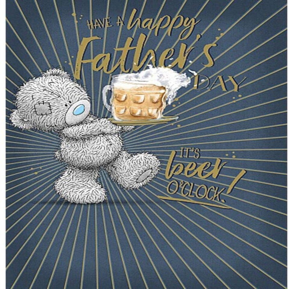 image 1 of Bear Holding Beer O'Clock Design Father's Day Card
