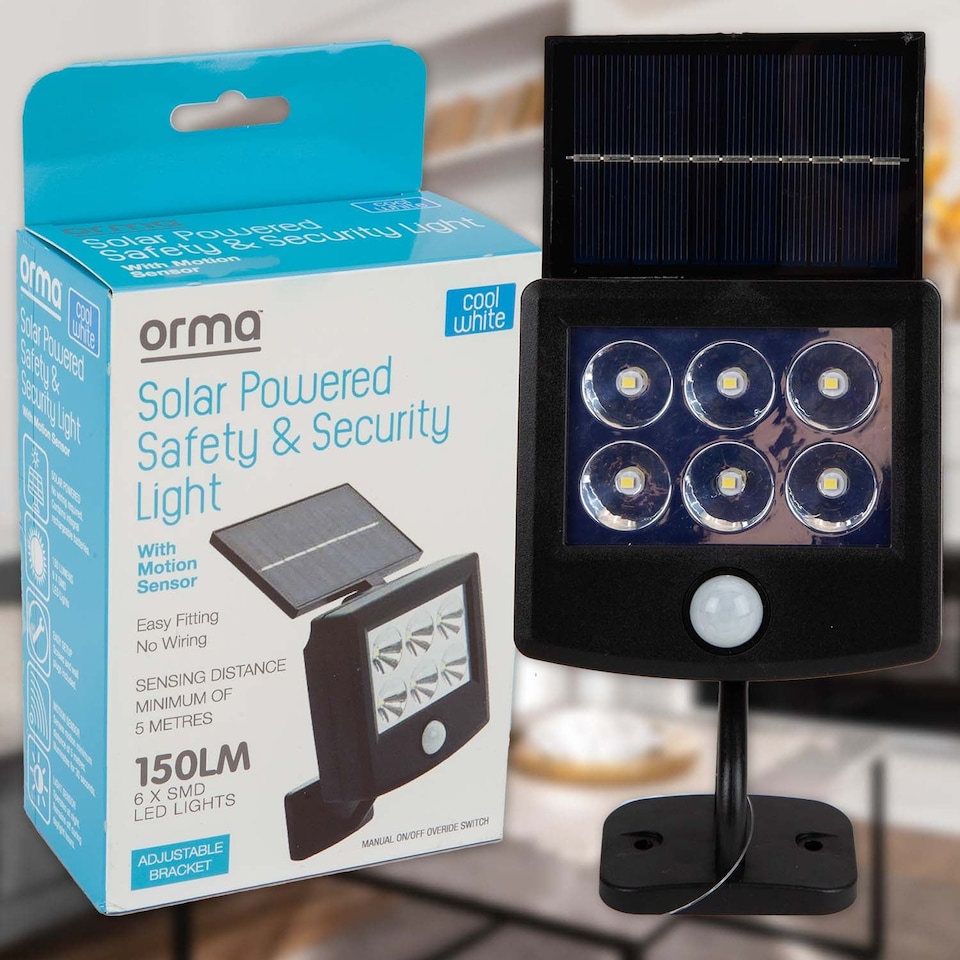 image 1 of vfm-estore Orma Solar Security Light Black - 16cm x 10cm