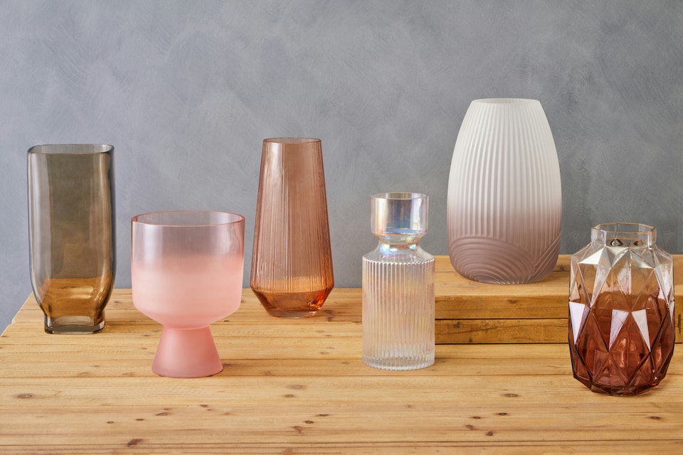 image 1 of Interiors by Premier Smoked Brown Glass Vase, Minimalist Flower Vase, Decorative Glass Vase, Large Flower Vase for Living Room | Brown