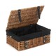 image 6 of 35cm Double Steamed Wicker Picnic Basket with Lining Grey | Grey | One Size