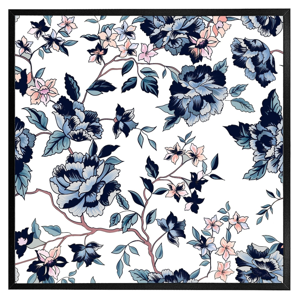 image 1 of Blue flower illustrations (Picture Frame) Grey | L