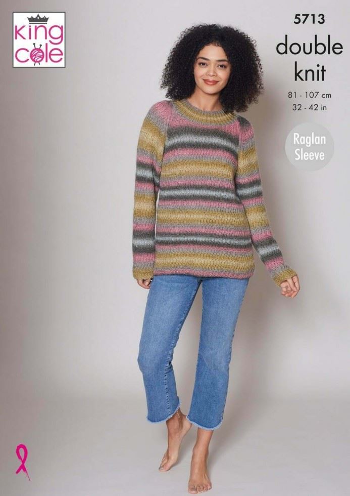 King Cole Riot DK Knitting Pattern 5713, Cardigans and Sweaters for Women - 32 - 42 Inches