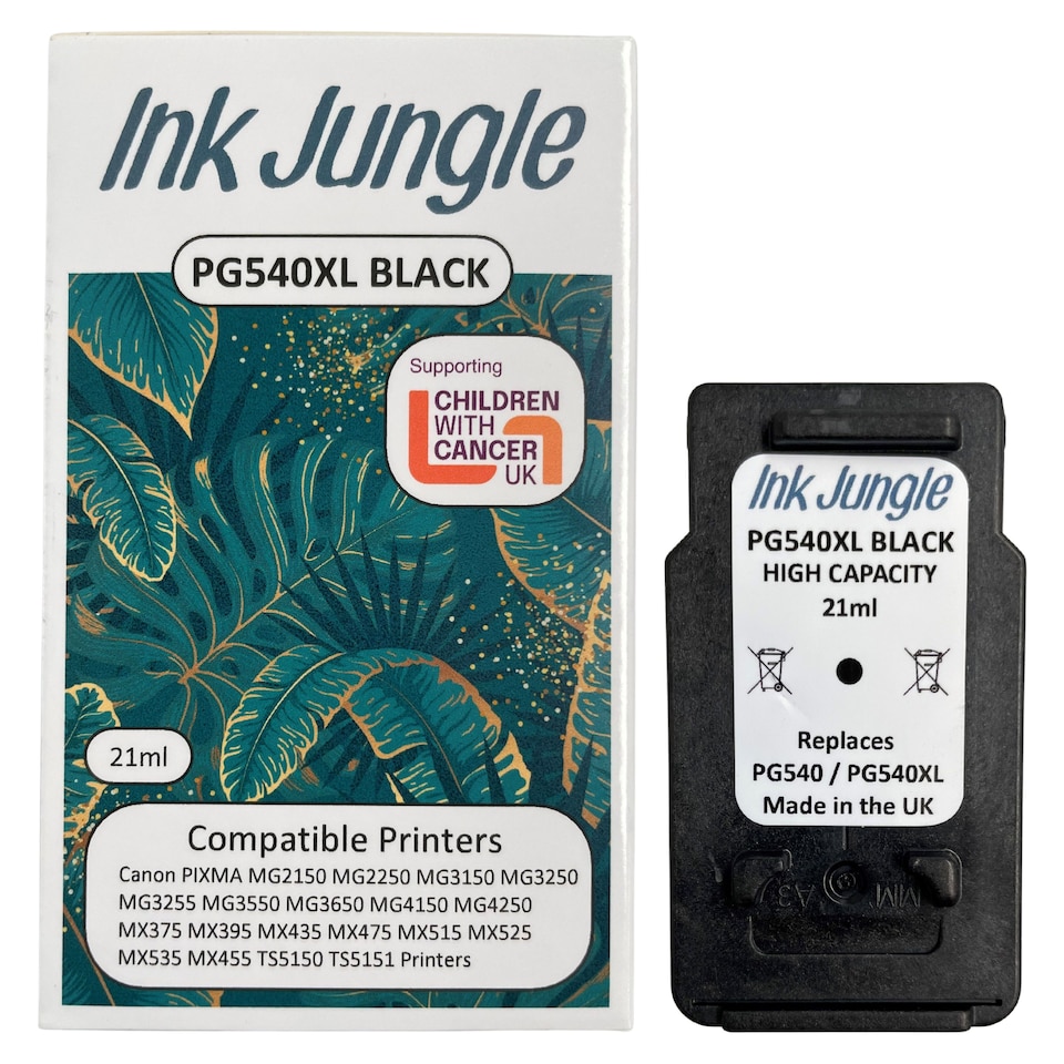 image 1 of Ink Jungle PG540XL Black 21ml Refilled Ink Cartridge - Replaces Canon PG540 / PG540L Black