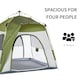 image 3 of Outsunny 4 Man Pop Up Tent Camping Backpacking Dome Tent, Green