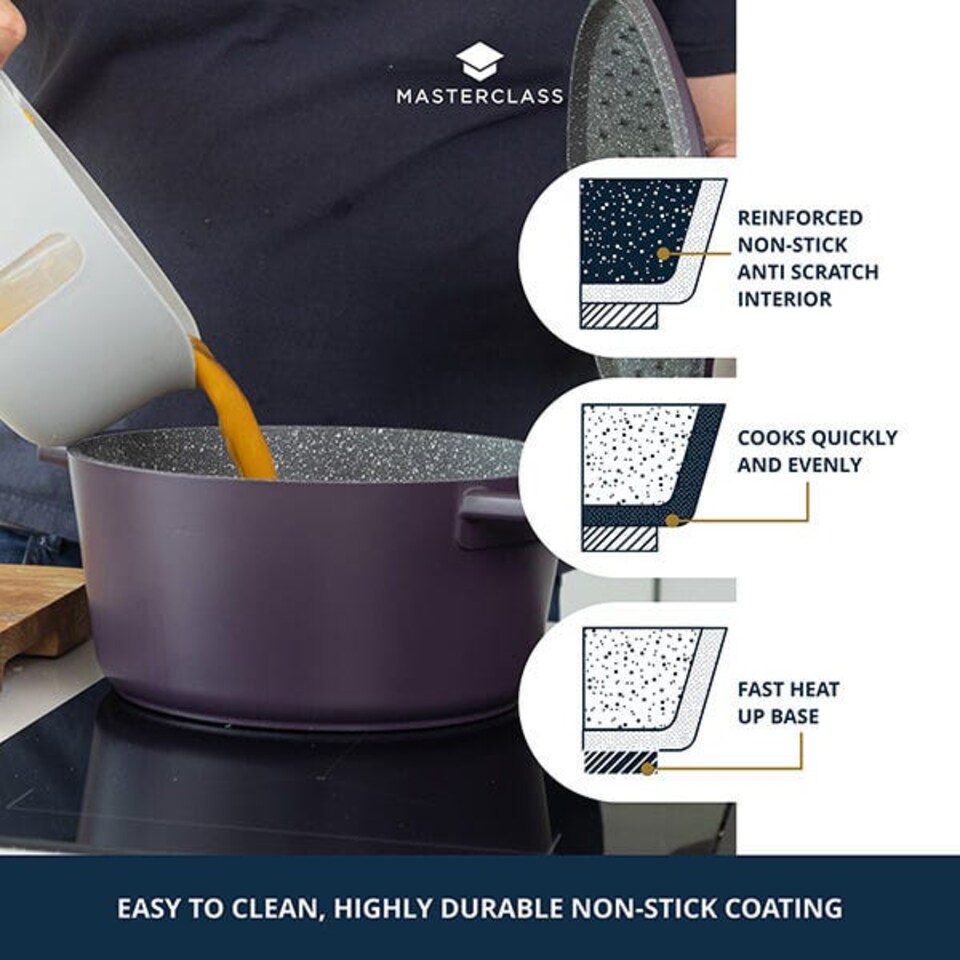 image 1 of MasterClass Cast Aluminium 2.5L Casserole Dish Purple