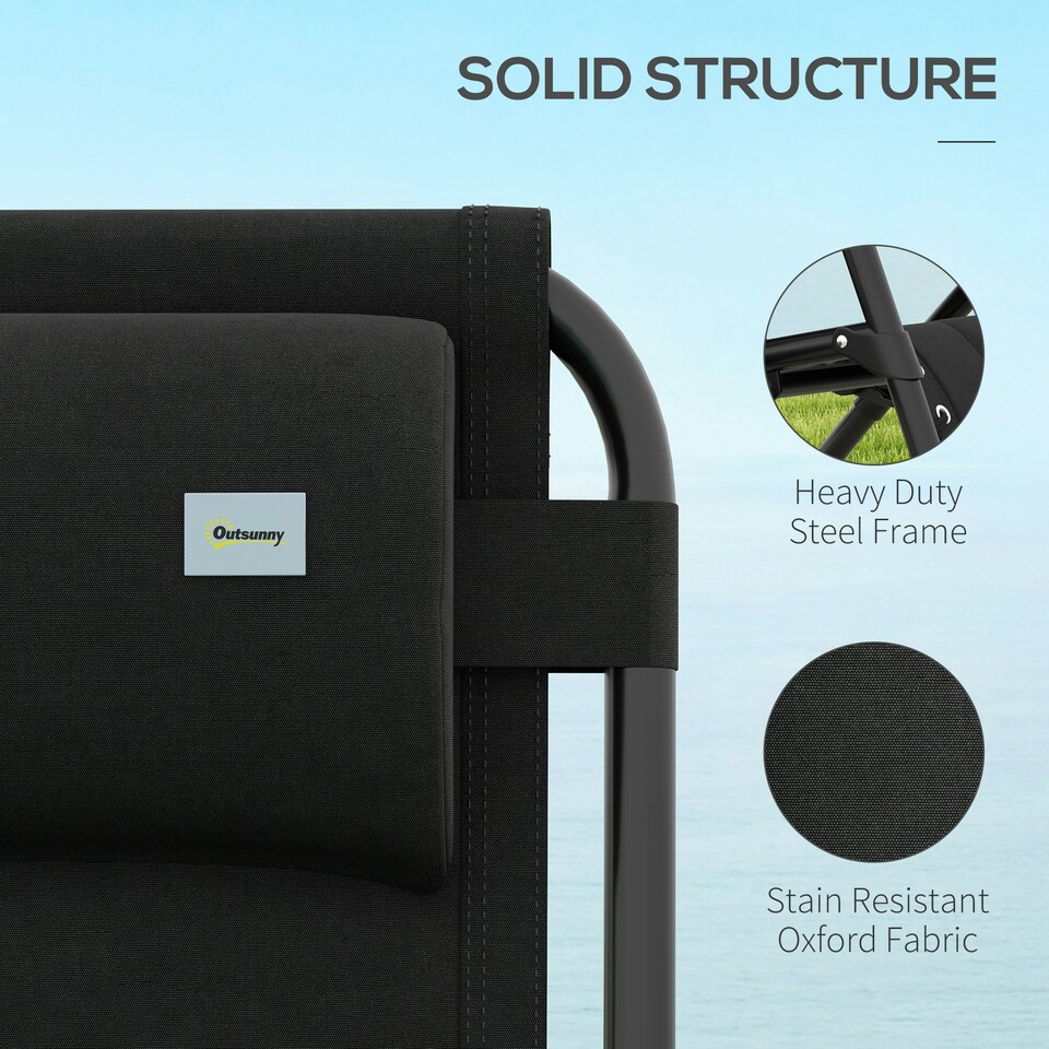 image 1 of Outsunny Zero Gravity Lounger Folding Recliner Chair w/ Cup Holder Black 