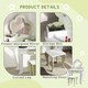 image 5 of ZONEKIZ Kids Vanity Table Set, Beauty Flower Design, for Ages 3-6 Years - White White