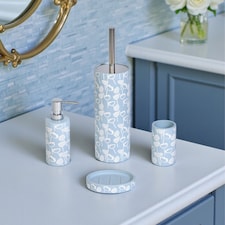 Buttercup Light Blue Floral 4 Piece Bathroom Accessory Set | Blue | Light Blue | 1