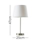 image 2 of ValueLights Modern Pair Of Satin Silver Table Lamps With White Shades White