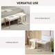 image 6 of HOMCOM Bedroom End of Bed Bench, 117cm French Vintage Bench with Thick Padding and Wood Legs, Button Tufted Bench for Entryway Living Room Bedroom Decor, Cream White