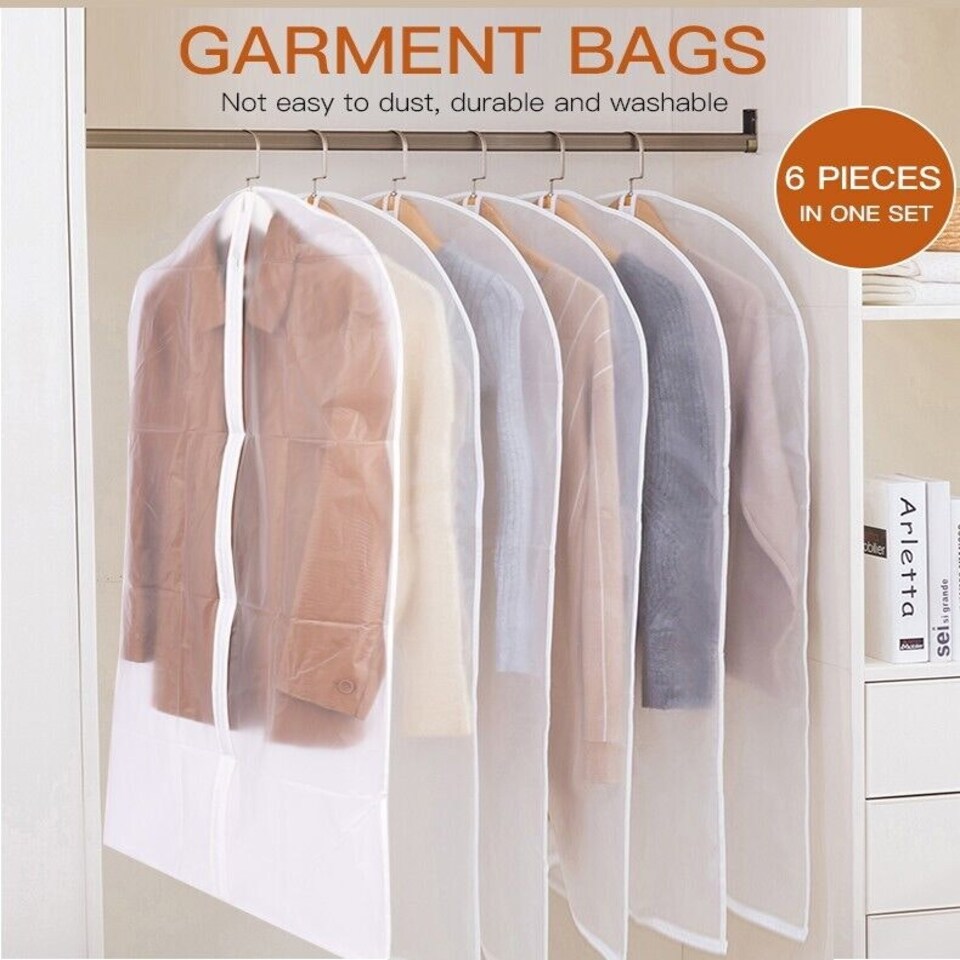 image 1 of 6x Polythene Clear Garment Covers Clear | Medium