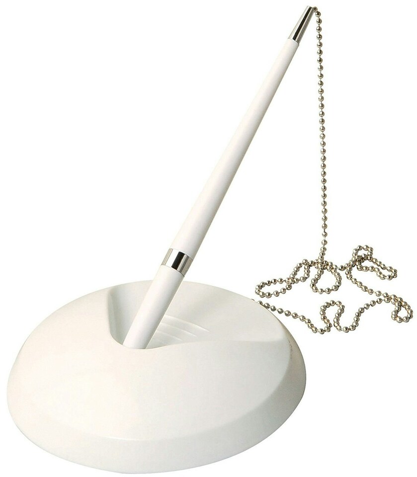 image 1 of White Reception Counter Pen on Chain