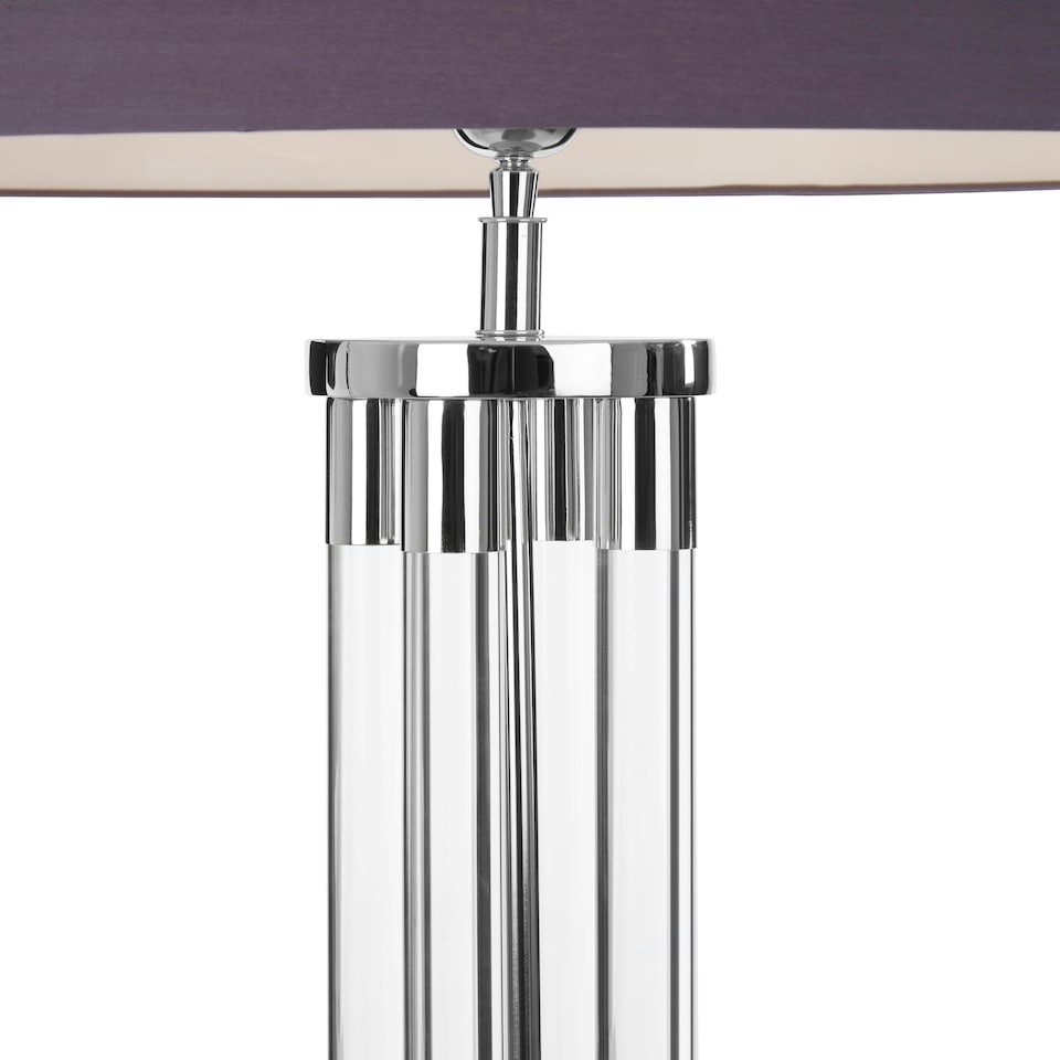 image 1 of Interiors by Premier Tall Acrylic And Tubular Base Floor Lamp Silver