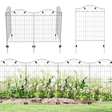 Outsunny Garden Decorative Fence 4 Panels 44in x 12ft Steel Wire Border Edging