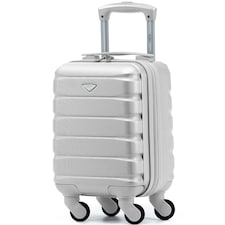 40x20x25cm Ryanair Free Carry-On Maximum Size Cabin Suitcase - Lightweight 4 Wheel ABS Hard Case - Cabin Carry On Hand Luggage Suitcase 100+ Airline Approved Silver | Silver | Cabin Bag