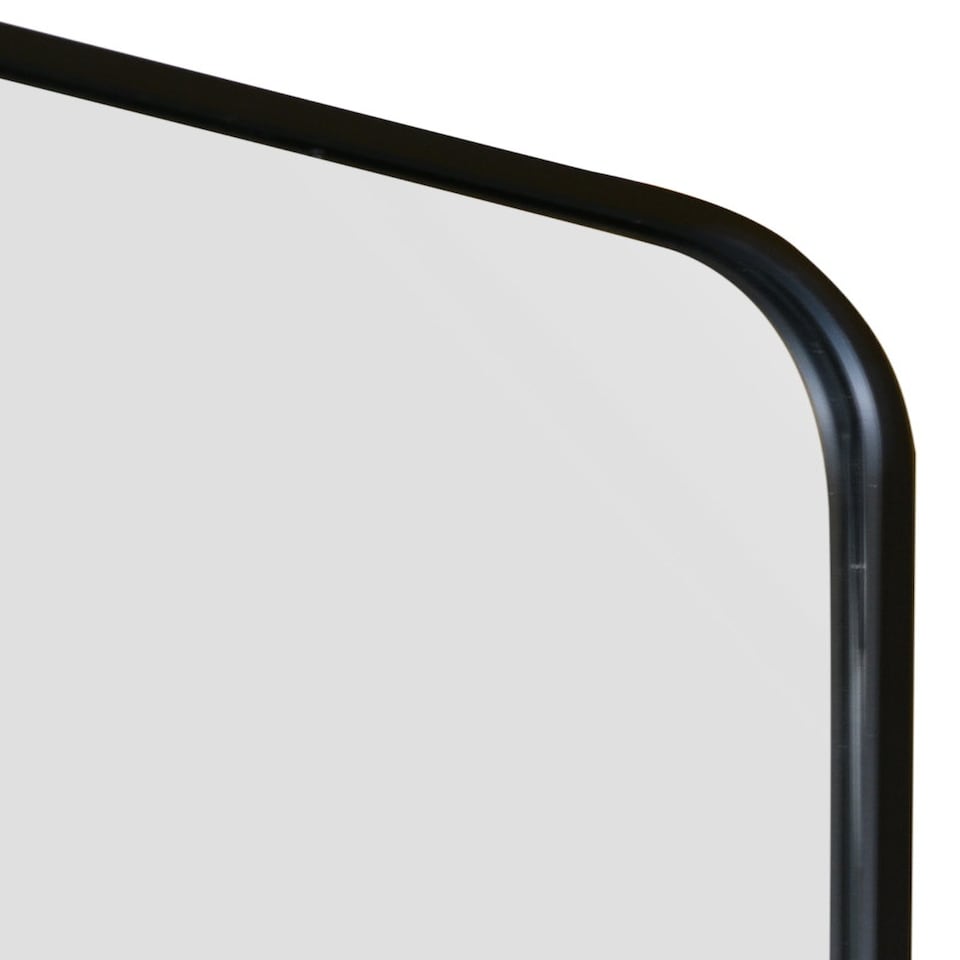 image 1 of The Angulis - Black Aluminium curved Edge Wall Leaner Mirror 68"x33" (174X85CM) Black