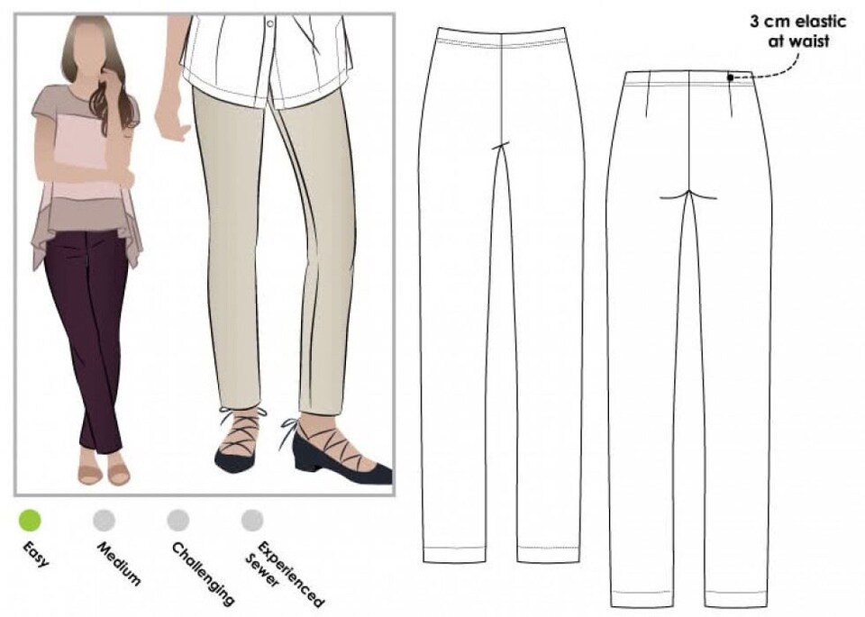 Style Arc Margaret Pants Paper Sewing Pattern – Women’s Trousers, UK Sizes 4–16, Easy
