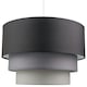 image 1 of Contemporary Round Triple Tier Soft Grey Cotton Fabric Pendant Light Shade