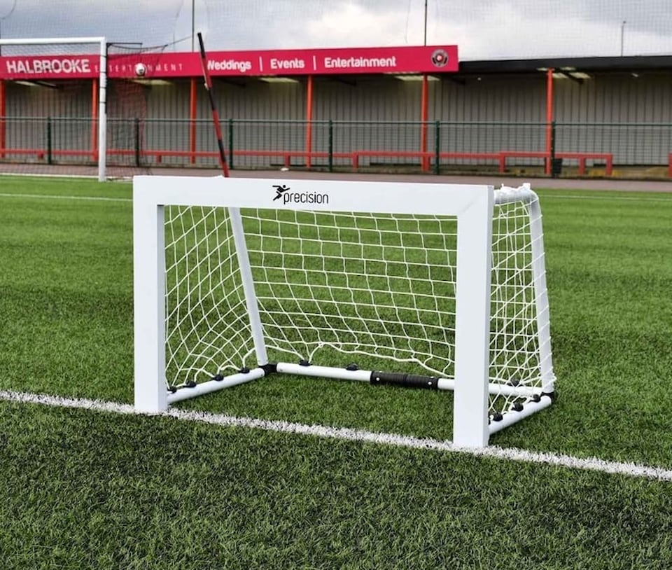 image 1 of Precision Training Pro Mini Aluminium Folding Football Hockey Target Goal, White