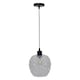image 1 of Baine - Clear Textured Glass with Black Pendant Fitting | Clear | Clear | 1