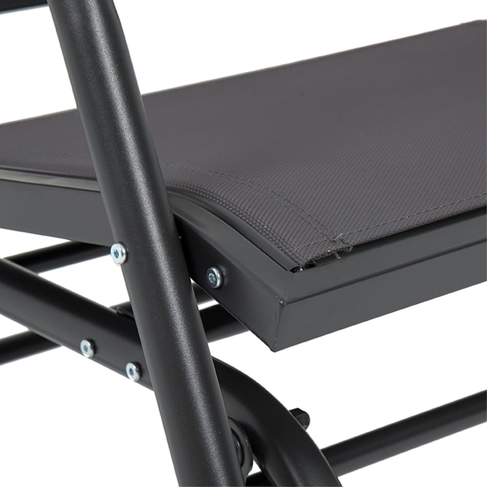 image 1 of Charles Bentley Steel 2 Seater Rocking Bench - Grey