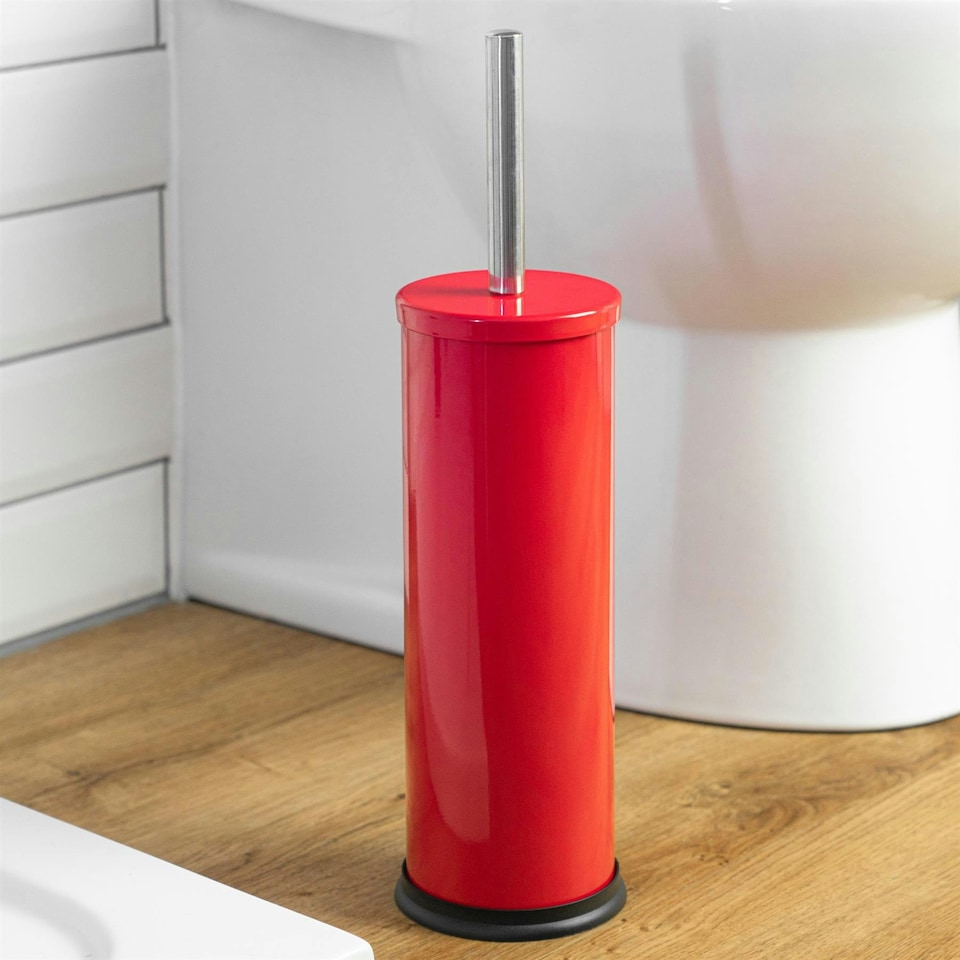 image 1 of Harbour Housewares Round Toilet Brush - Red Red