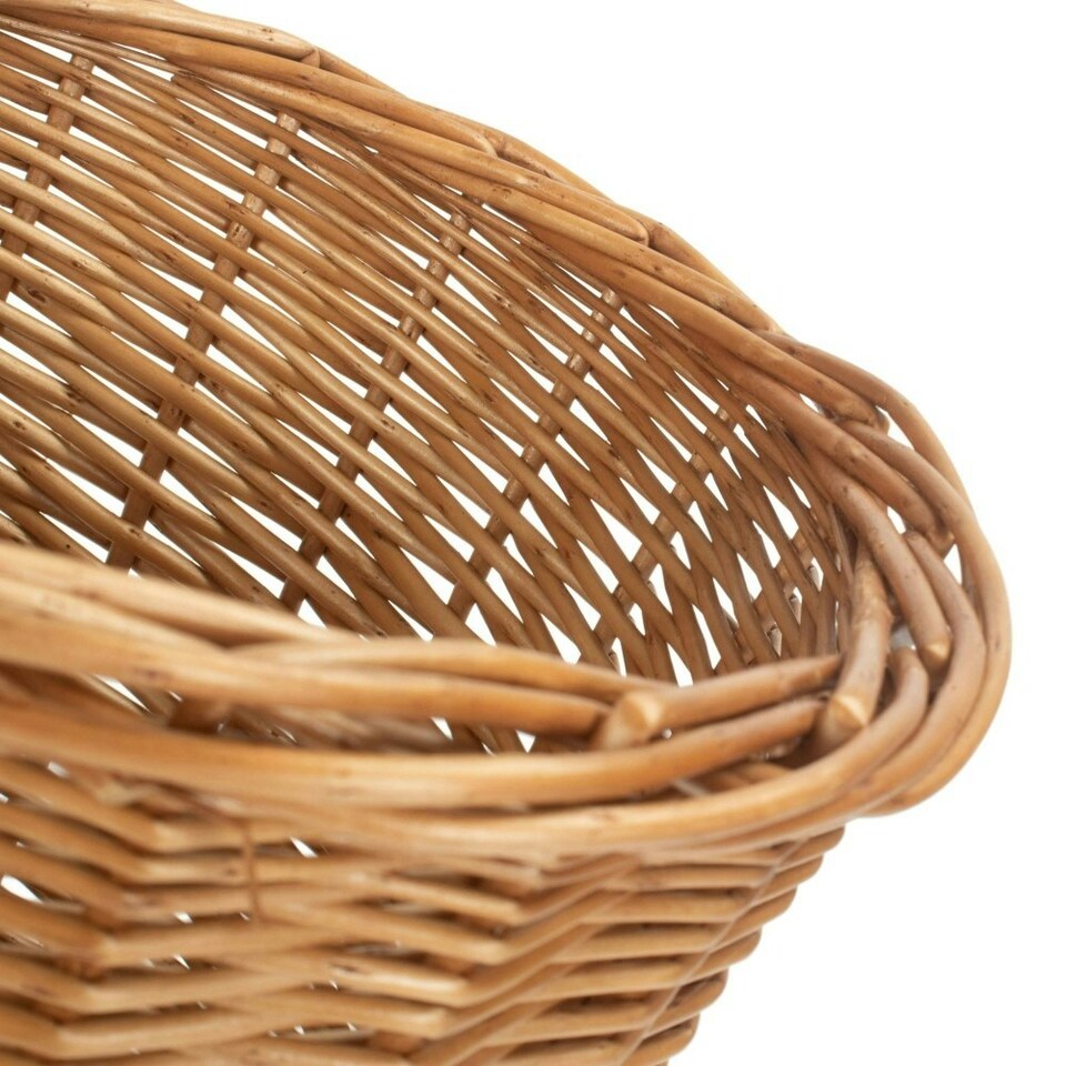 image 1 of Light Steamed Wicker Waste Paper Bin | Brown | Brown | One Size