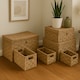 image 1 of Interiors By Premier Set Of 6 Water Hyacinth Storage Baskets, Woven Storage Baskets With Loop & Side Handles, Hyacinth Basket Cream