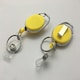 image 1 of Pack of 6 Yellow Solid Key Reel with Keyring & ID Card Badge Holder - Key Ring Retractable