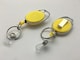 image 1 of Pack of 6 Yellow Solid Key Reel with Keyring & ID Card Badge Holder - Key Ring Retractable
