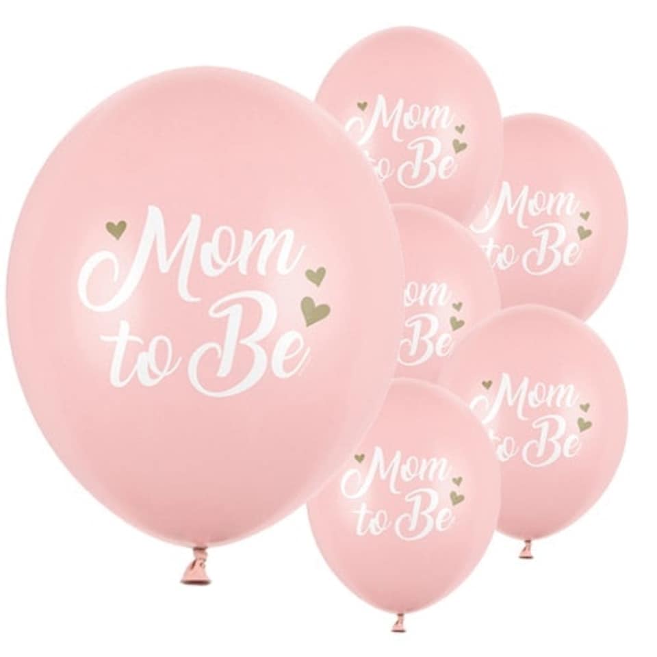 Pastel Pink Mom To Be Latex Balloons 30cm / 12 in - Pack of 6