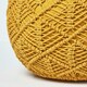 image 4 of Homescapes Mustard Macrame Knitted Pouffe - 40 x 50 cm