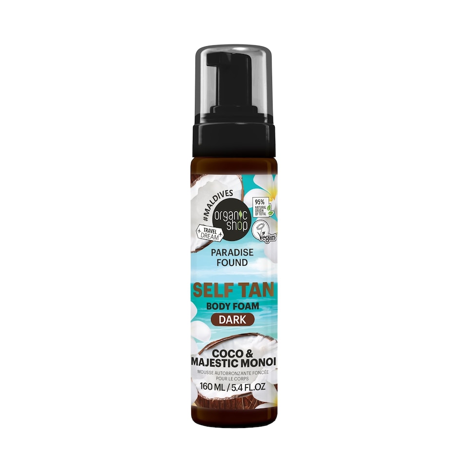 image 1 of Organic Shop Paradise Found DARK Self Tan Body Foam, 160ml