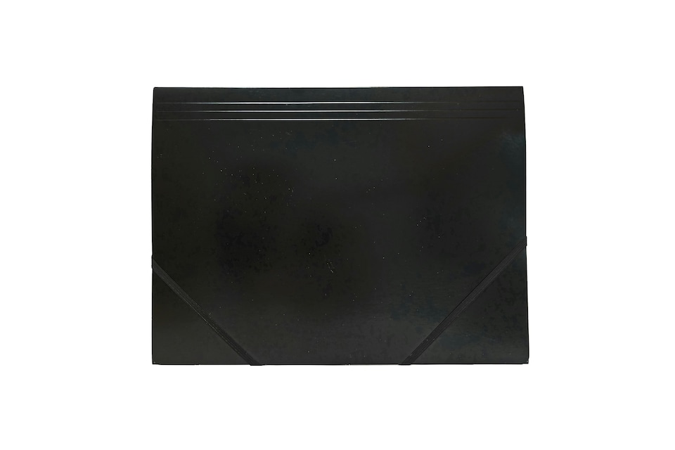 image 1 of Pack of 12 A4 Black Card 3 Flap Folders With Elastic Closure | Black